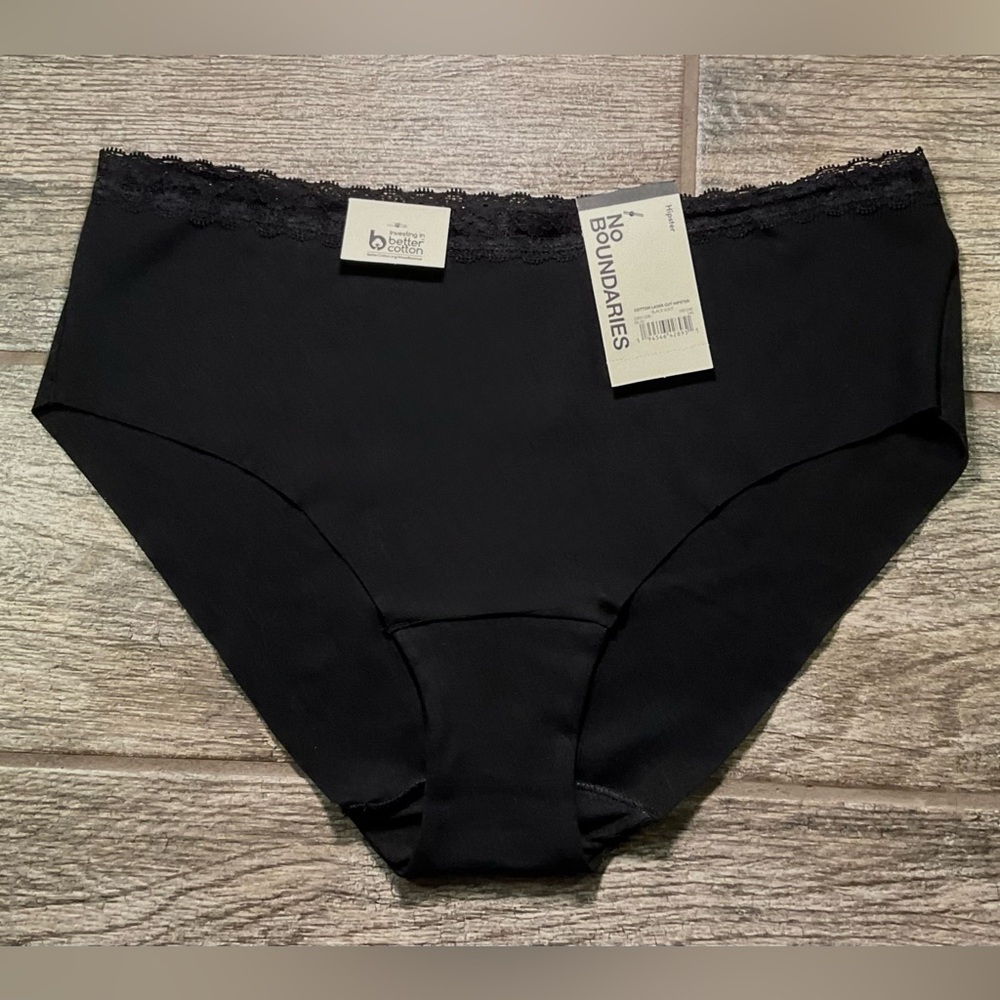 New Nobo, No Boundaries cotton and lace hipster panties You pick size Black